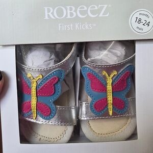 Robeez Silver Butterfly Kids Shoes